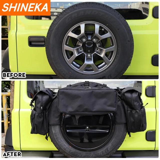 SHINEKA スズキ ジムニー 2019-2023 年式 用 スペアタイヤ 収納バッグ カーゴ オーガナイザー 収納 整理 アクセサリー 輸入品