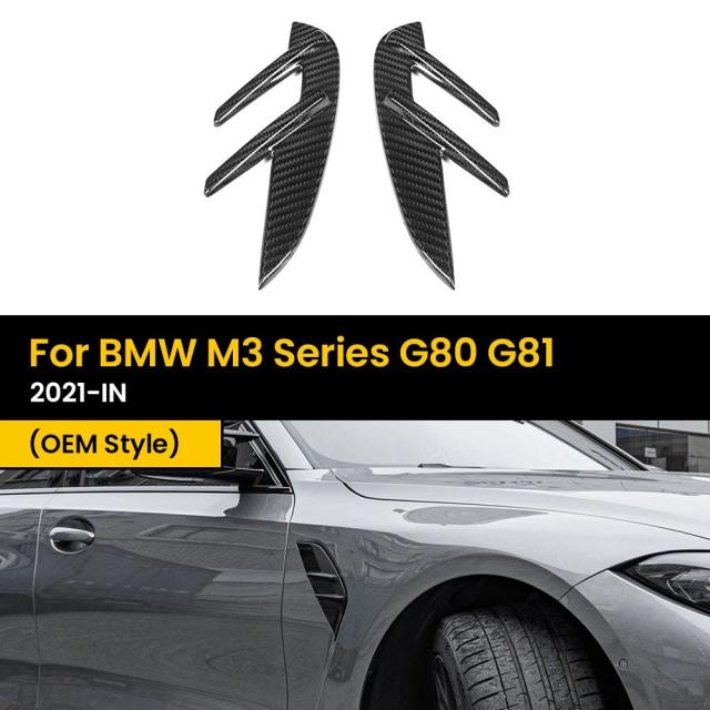 リアルドライカーボンファイバーサイドフェンダー BMW M3シリーズ G80 G81/M4シリーズ G82 G83用 OEMスタイル 以降 2ピース/セット 輸入品