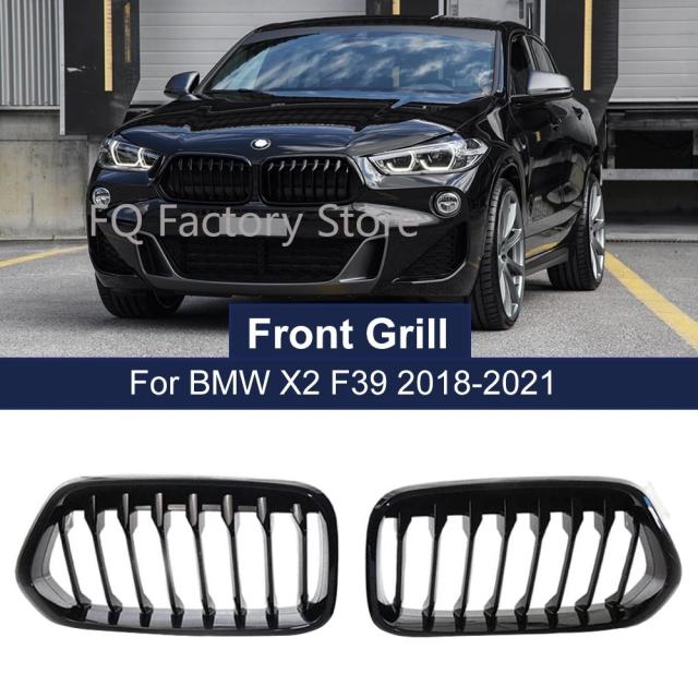 BMW F39 X2 M35i xDrive20d xDrive28i sDrive20i（2018-）用 フロントバンパー キドニーグリル シングルライン レーシンググリル 輸入品
