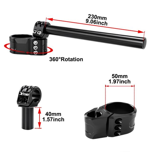 ヤマハ FZ8 FZ1 FZR1000 MT-01 MT-10 XSR900 R6 R1 YZF750 R 用 クリップオンハンドルバー レイザー 50mm 調整可能 クリップオン 輸入品_12