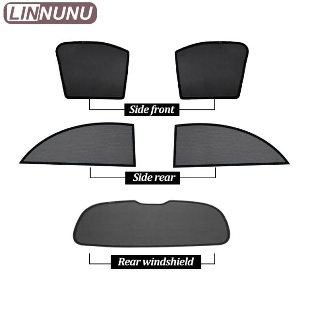LINNUNU メルセデス・ベンツ Sクラス W220 W221 W222 用 マグネット式 サンシェード メッシュカーテン 車内用 UVカット インテリア アクセサリー 輸入品