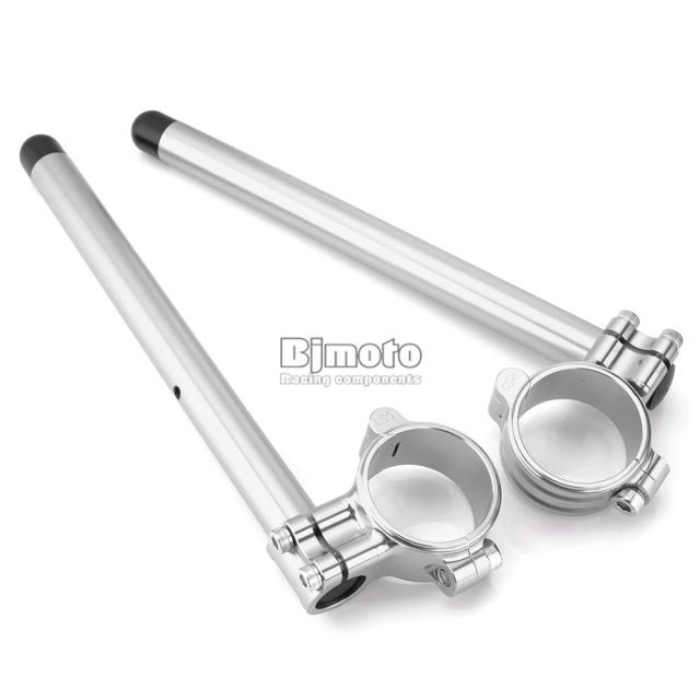 55mm CNCクリップオンフォークハンドルバー 22mm 7/8インチ モーターサイクルハンドルバークリップオン レーシング調整可能 BMW ホンダ ヤマハ 対応 輸入品