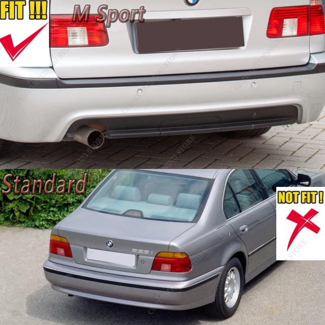 BMW E39 M-Tech用 マクストンスタイル 光沢ブラック リアバンパーディフューザー 520i 523i 530i 540i Mスポーツ 1998-2003年 純正交換 ボディキット 輸入品