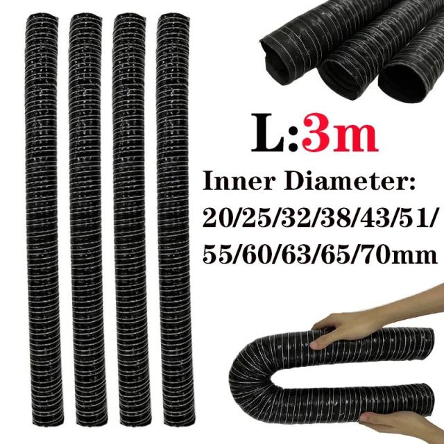 3M ユニバーサル カーエアインテークパイプ エアダクトホース 耐熱耐寒フレキシブルチューブ 20/25/32/38/43/51/55/60/65/70mm 輸入品