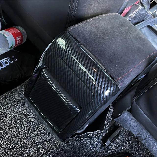 スバル WRX STI 2015- 用 リアアームレスト 空調設備 エアベントカバー 刈り込み ABS炭素黒いこと 2平和条約 (ひな型非相応う) インポート品