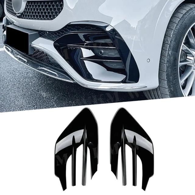 メルセデスベンツ GLEクラス W167 C167 GLE450 GLE53 AMG 式用 ABS製 フロントバンパー エアベントトリム スポイラー カナード スプリッター ボディキット 輸入品