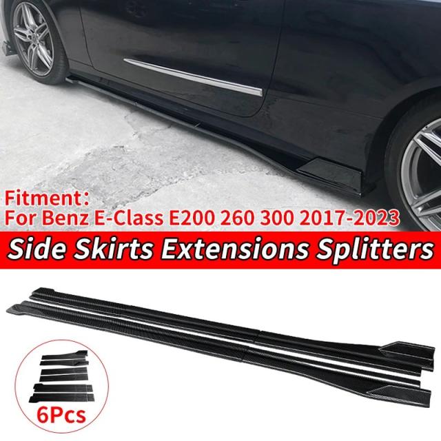 メルセデス・ベンツ Eクラス W213 E200 E260 300 用 サイドスカートエクステンション スプリッター ウィングレット サイドウィング バンパーリップ カーボンABS 2017-式 輸入品