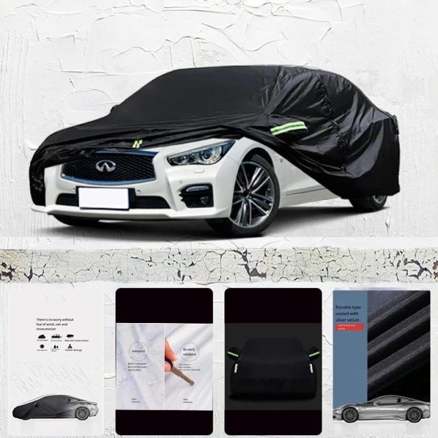 インフィニティ Q50対応 全天候型 車外カバー 雪対策 日よけ 防水 防塵 フルカバー ブラック 輸入品