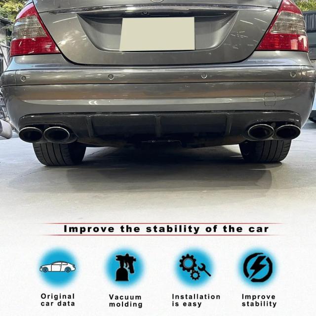 メルセデス・ベンツ Eクラス W211 E55 AMG セダン 4ドア 2002-2006 用 カーボンファイバー レーシング リアバンパー ディフューザーリップ スポイラー 輸入品_2