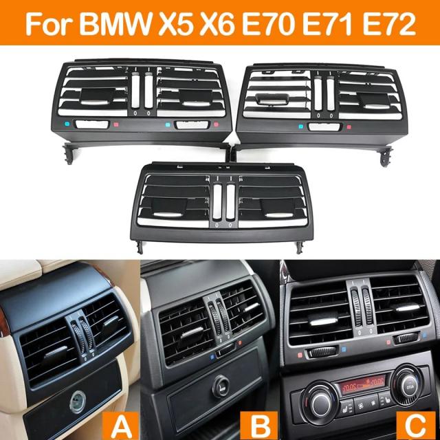 BMW X5 X6 E70 E71 E72 用 改良型リアコンソールエアコン吹き出し口グリルパネルカバー 2007-2013 64226958748 輸入品