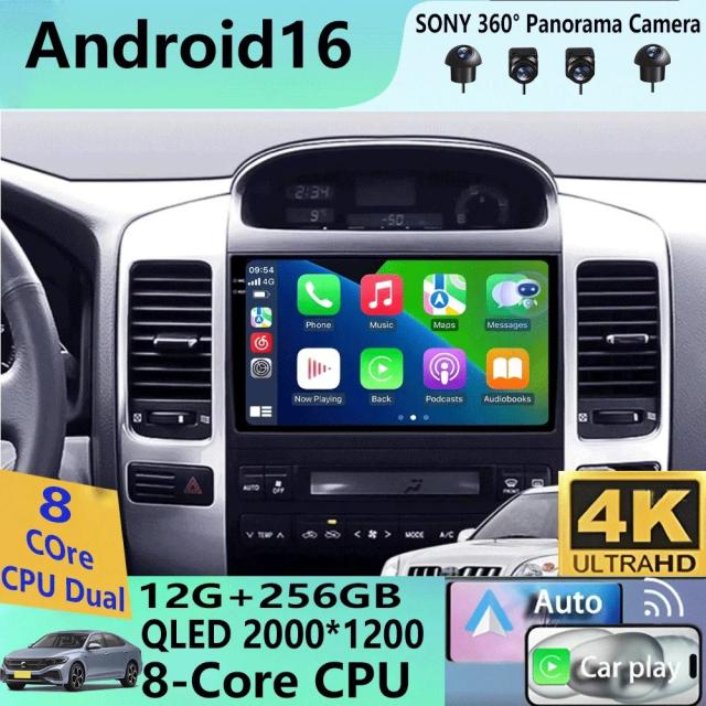 Android 16 カーナビ トヨタ ランドクルーザー プラド 120 レクサス GX470 対応 マルチメディア ビデオプレーヤー 2002-2009年式 輸入品