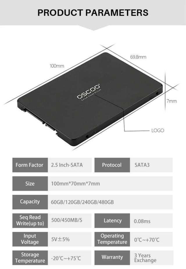 OSCOO 120GB/240GB SATA3 2.5インチ 内蔵SSD ノートPC用 ハードドライブ 輸入品_15