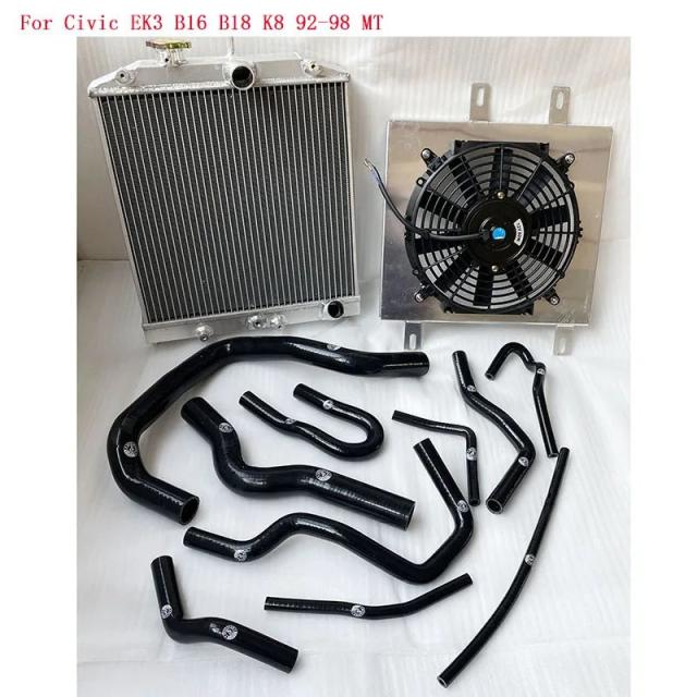 高性能3列レーシングアルミラジエーター 60mm ホンダシビックEK EG デルソール マニュアル D15 D16 CIVIC EK3 B16 B18 K8 92-98対応 輸入品_11