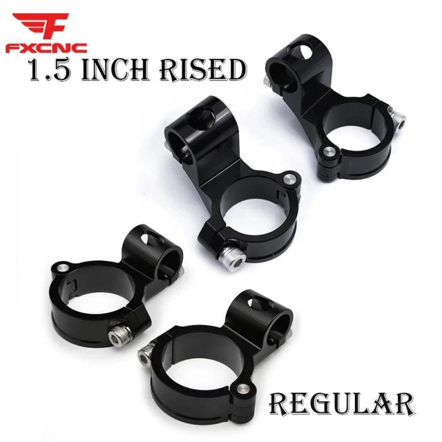 モーターサイクルハンドルバー レーシング調整式 CNC 37 41 43 45 48 50 51MM クリップオンハンドル フォークハンドルバー カフェレーサー レギュラー/ライズ 輸入品