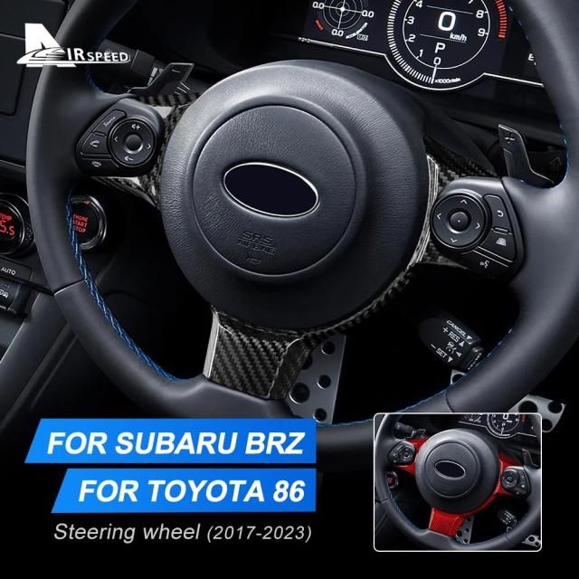リアルハードカーボンファイバーカバー　スバルBRZ トヨタ86 専用　ステアリングホイールフレームステッカー　2017-モデル対応 輸入品