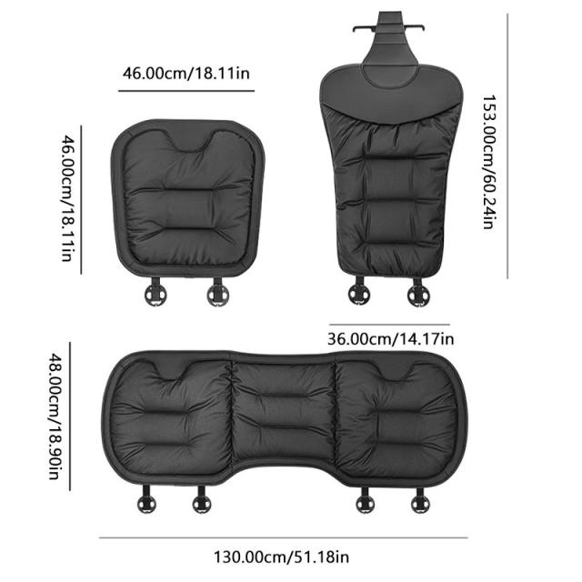 SEAMETAL ナッパレザー カーシートカバー 冬用暖かいシートマット ソフト通気性シートカバーパッド アクセサリー 輸入品_6