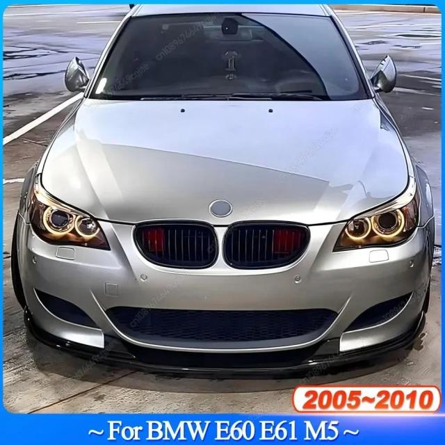BMW 5シリーズ E60 E61 M5 2005-2010年 フロントバンパースプリッター リップ グロスブラック ディフューザー スポイラー ガード ボディキット 輸入品