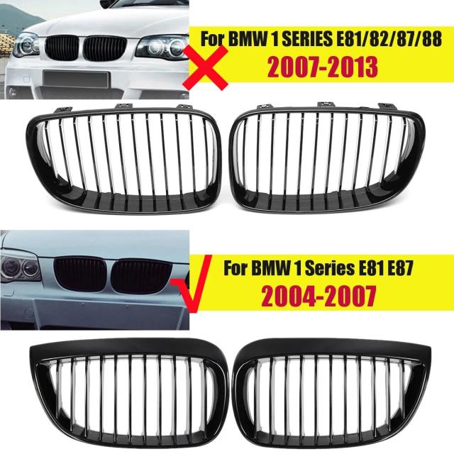 高性質グロス黒いこと 向こう正面バンパー キドニーグリル ボンネットメッシュ BMW 1続きもの E81 E87 プリフェイスリフト 2004-2007 インポート品