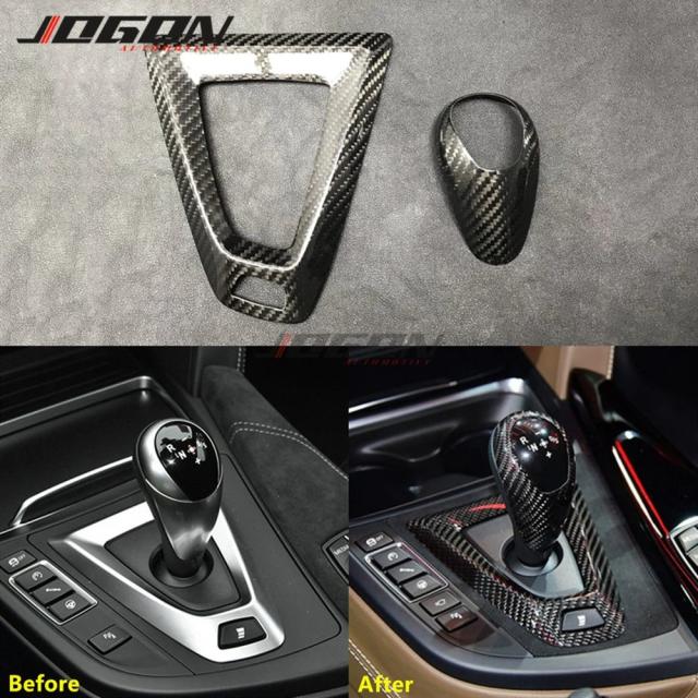 JOGON カーボンファイバー BMW F87 M2 F80 M4 F82 M3 M5 F83 F85 X5M F86 X6M F13 用 シフトノブカバー パネルトリム 輸入品