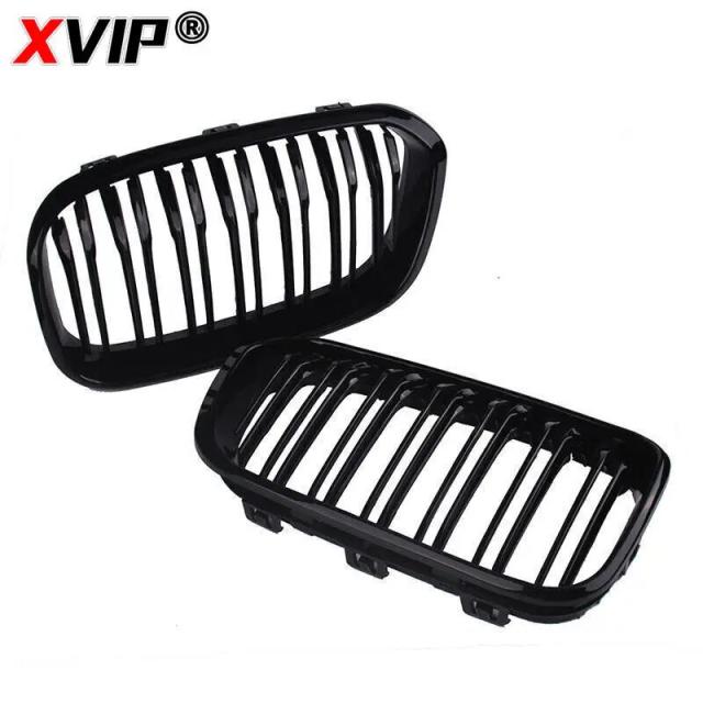 XVIP 1ペア フロントグリル BMW 1シリーズ F20 F21 2012-2019 用 グロスブラック キドニーグリル 交換用 レーシングフロントバンパーグリル 輸入品_4
