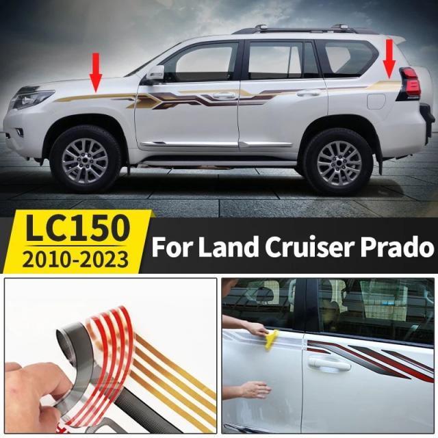 トヨタ ランドクルーザー プラド 150 LC150 FJ150 用 外観アップグレード アクセサリー ウエストライン パターン デコレーティブ カラーストライプ ステッカー 輸入品