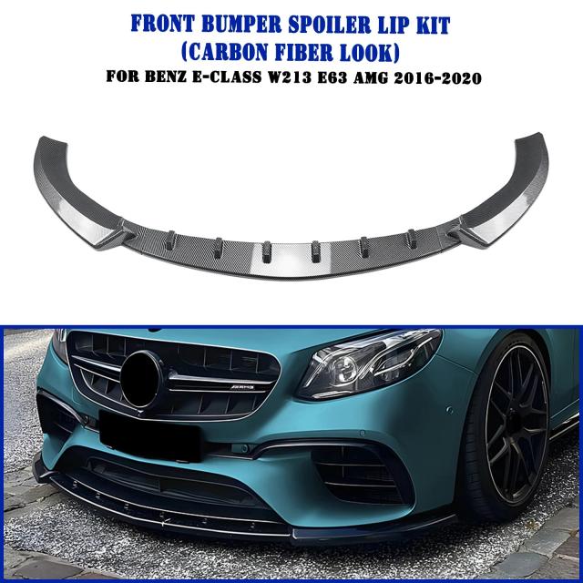 メルセデス・ベンツ W213 E63 AMG 用 フロントスポイラーリップ ロアースプリッター 3ピースセット (2016-モデル対応) 輸入品