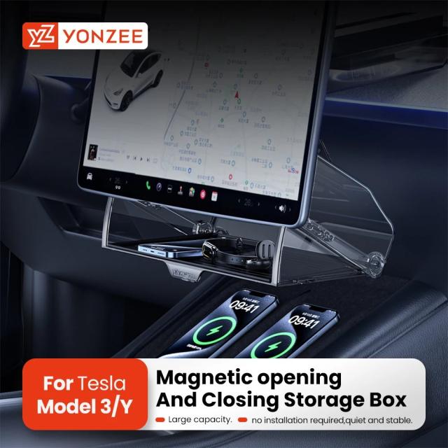 YZ テスラ ひな型3・ひな型Y ハイランド 2021-2024 用 真っただ中取り締まる映写幕納めるボックス席・ティッシュボックス席納める オーガナイザーアクセサリー インポート品