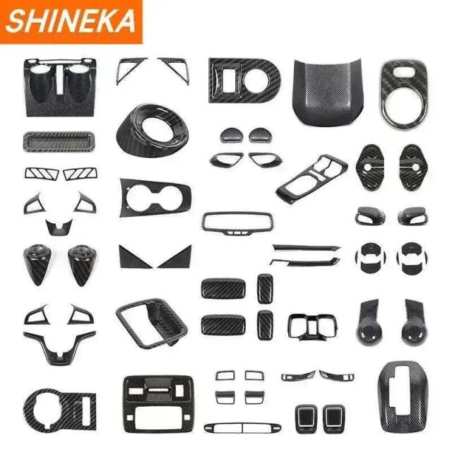 SHINEKA カーボンファイバーABS車内装飾カバーシールアクセサリー シボレーカマロ 2010-2015年モデル用 輸入品