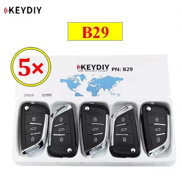 5個セット KEYDIY Bシリーズ B29 3ボタン ユニバーサルKDリモコン 対応機種 KD200 KD900 KD900+ URG200 KD-X2 mini BMWスタイル用 輸入品