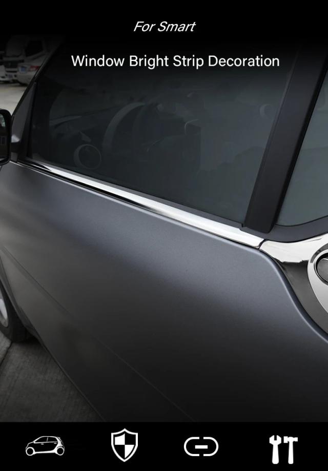 メルセデス・ベンツ スマート 453 フォーツー 2015年用 ステンレス 車窓 ロアストリップ デコレーショントリムキット 外装スタイリングアクセサリー 輸入品
