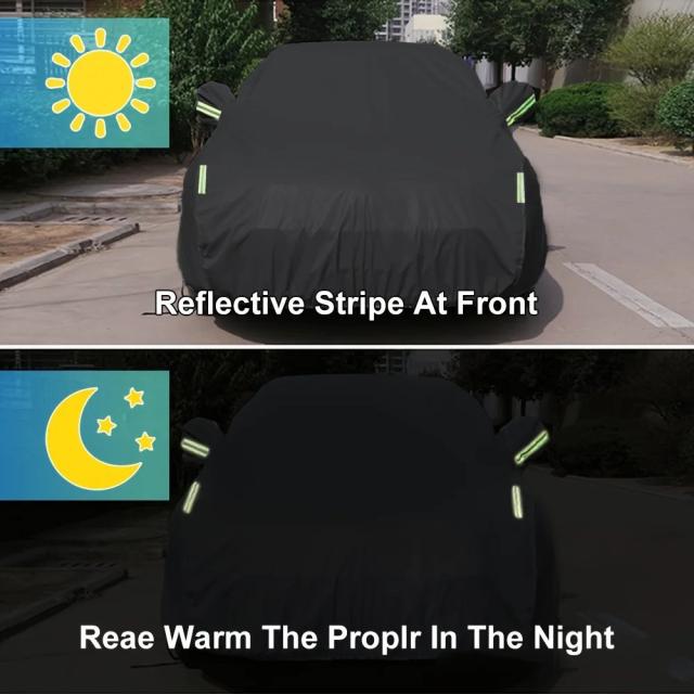 カーカバー 屋外用 車両保護 日除け 雪対策 UVカット カバー SUV セダン 自動車用 サンシェード 防塵 防水 ブラック シルバー 輸入品