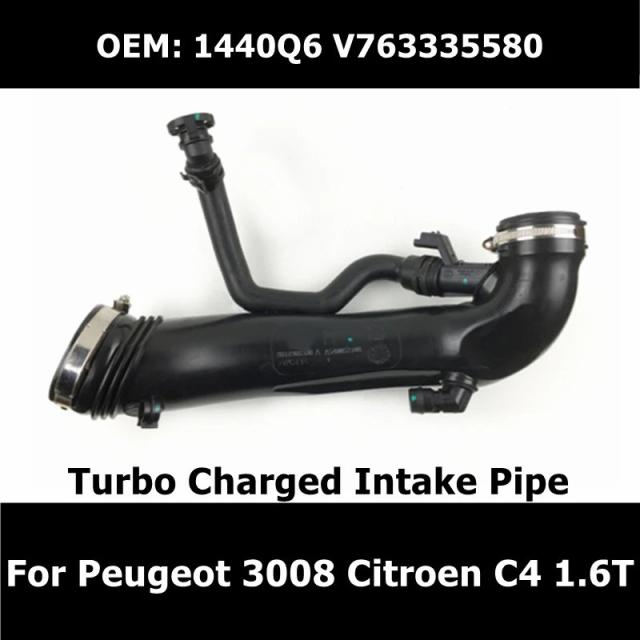 Peugeot 3008 308 508 Citroen C4 1.6Tエンジン用 ターボチャージャー吸気パイプ V763335580 9811909980 エアインテークターボホース 1440Q6 輸入品