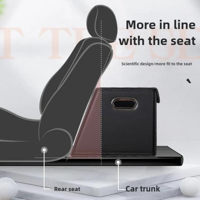 PUレザー トランク収納ボックス 折りたたみ式 カーアクセサリー 多機能ツールオーガナイザー 車載用トランク整理ボックス 輸入品_4