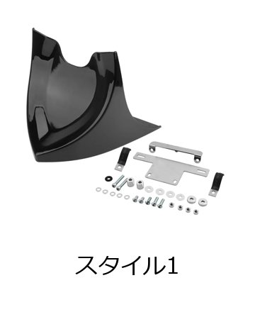 ユニバーサル モーターサイクル ブラック ロワーチンフェアリング フロントスポイラー ハーレーファットボーイ ソフトテール V-ROD スポースター XL ツーリンググライド 全モデル対応 輸入品_1