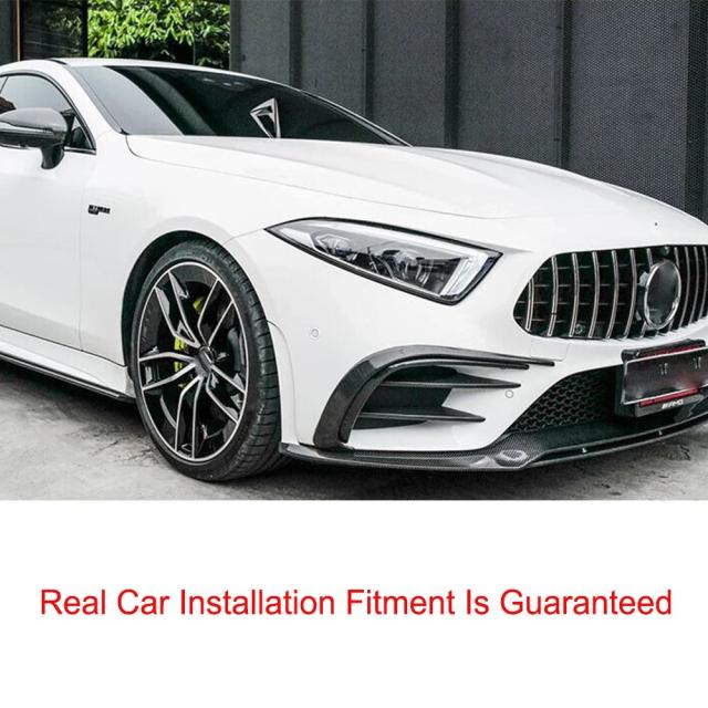メルセデス・ベンツ C257 CLS400 CLS550 セダン 用 カーボンファイバー フロントバンパー カナード スポイラー フィン 6ピース 2018-モデル 輸入品_2