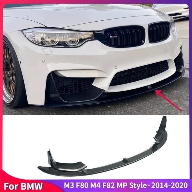 高品質ABS製 BMW M3 F80 M4 F82用 フロントバンパーリップスポイラー MPスタイル・2014-モデル グロッシーブラック ボディキット 輸入品 28,425円