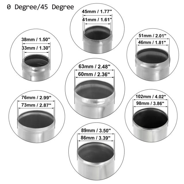 Uxcell アルミ合金チューブ OD 38/45/51/63/76/89/102mm インタークーラーパイプ エアインテークチューブ 0度 45度 300mm 車用 輸入品_8