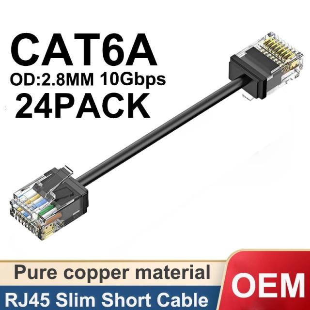 Cat6/Cat6a スリムRJ45 UTP ネットワークケーブル 24本セット 10Gbps Cat6 パッチケーブル NAS PS5 パッチパネル スイッチ対応 柔軟 輸入品