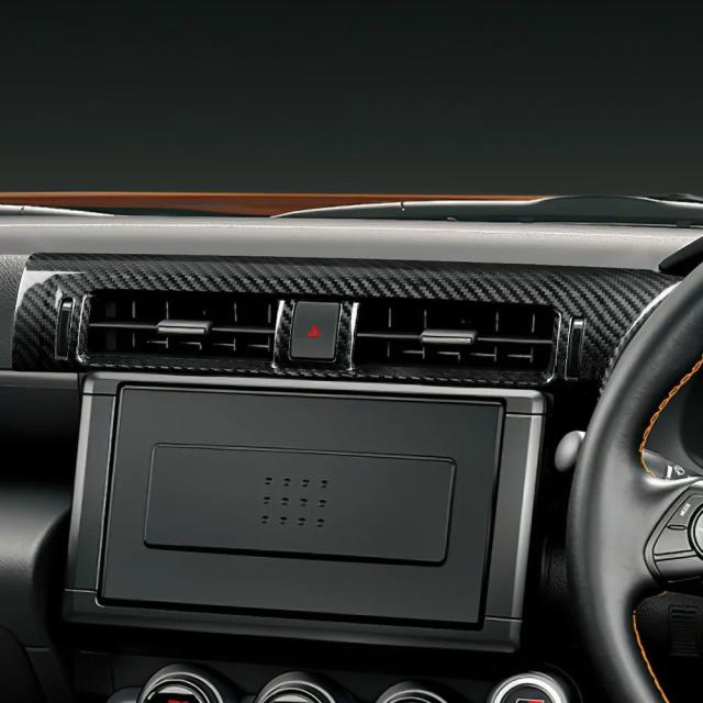 リアルハードカーボンファイバー スバルBRZ トヨタGR86 2021-式 JDM RHD センターエアコンアウトレットベント ステッカー 内装パーツ 輸入品