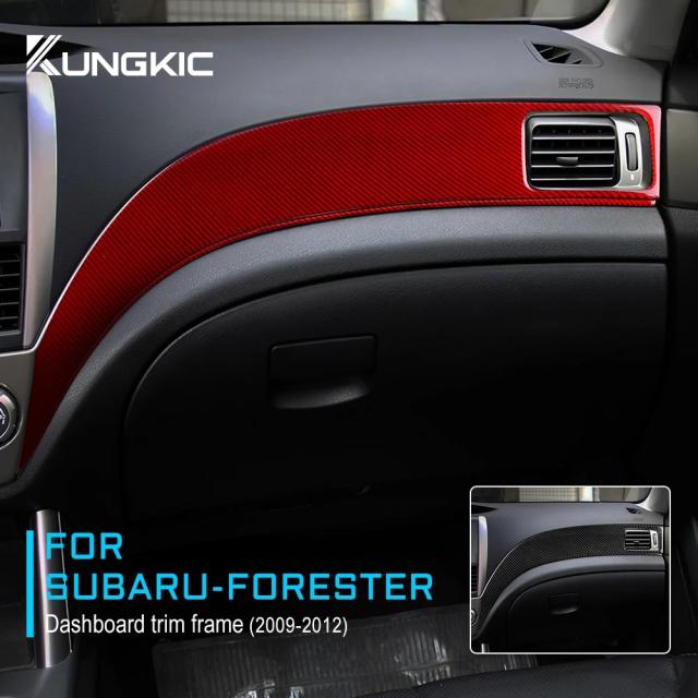 リアルソフトカーボンファイバー スバルフォレスター 2009-2012 用 ダッシュボードフロントドア 装飾ステッカー LHD/RHD対応 輸入品
