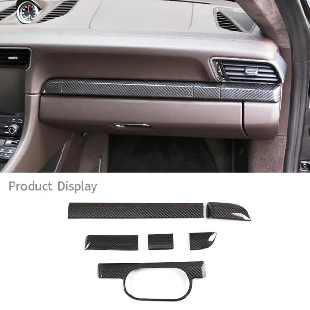 ポルシェ911 982 718 ボクスター カイマン 2012-2019 専用 リアルカーボンファイバー センターパネル ギアシフトパネル ドアパネルカバー トリム 輸入品_4