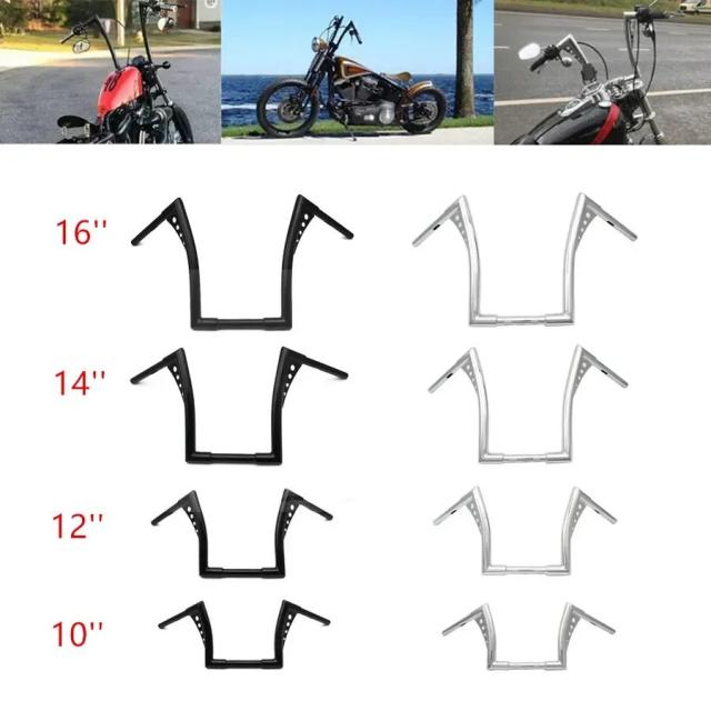 ハーレー FLST FXST スポースター XL ボバー チョッパー用 1インチ ハンドルバー エイプハンガー 1-1/4インチ フェットバー 12インチ ライズ 輸入品