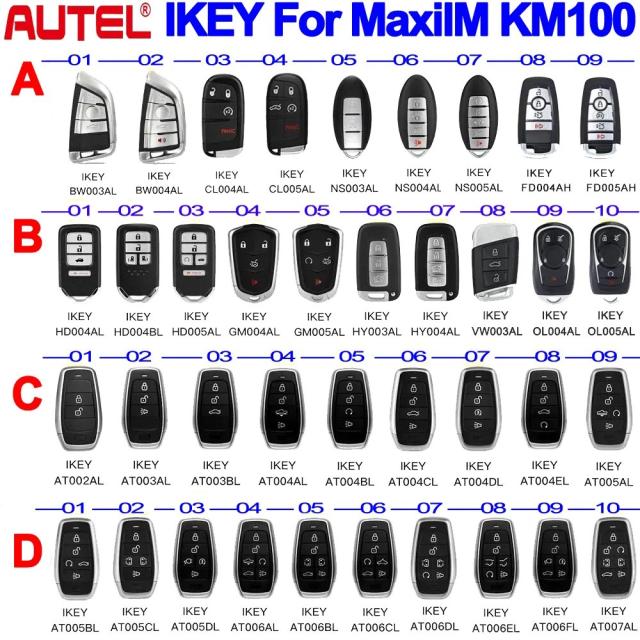 AUTEL IKEY 最新続きもの ユニバーサルリモートスマートキー BMW/ヒュンダイ/日産/クライスラー/ジェラルド・r・フォード相応う KM100 IM508足がかりプログラマ兼用 インポート品