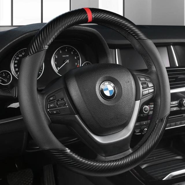 カーボンファイバーレザー 車用ステアリングホイールカバー 38cm BMW X1 X2 X3 X4 E84 F84 F39 E83 F25 G01 F97 F26 G02 F98 対応 自動車アクセサリー 輸入品_13
