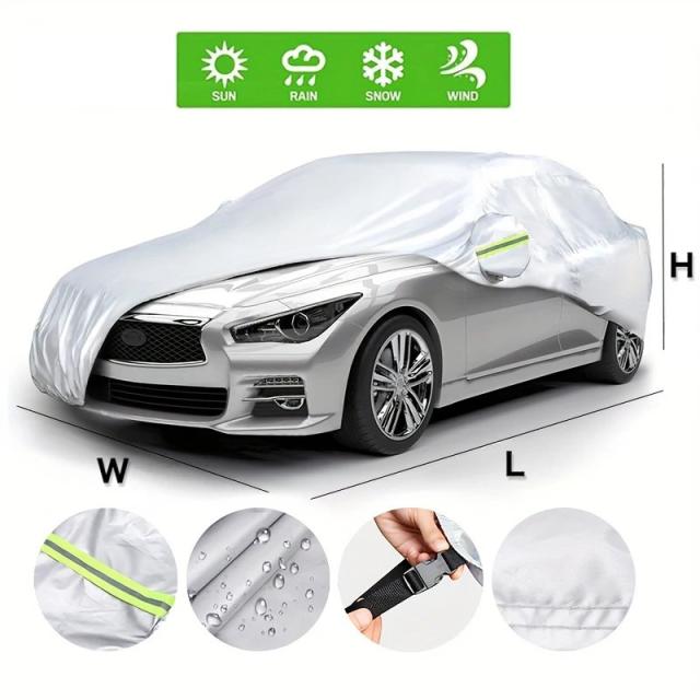 カーカバー 屋外用 車両保護 日除け 雪対策 UVカット カバー SUV セダン 自動車用 サンシェード 防塵 防水 ブラック シルバー 輸入品