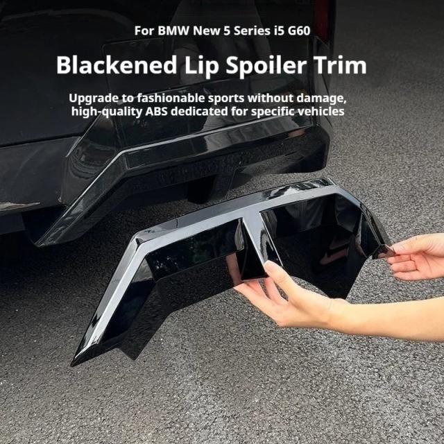 ブラックラスターレアリップ For BMW 5シリーズ G60 2024-2025 リアバンパーディフューザー リアスプリッター スポイラー ボディキット アクセサリー 輸入品