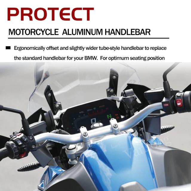 BMW R1200GS（2014年）R1250GSアドベンチャー（2013-）式R1250GS R1200用 人間工学に基づいたハンドル 22mmアルミニウムハンドルバー 輸入品