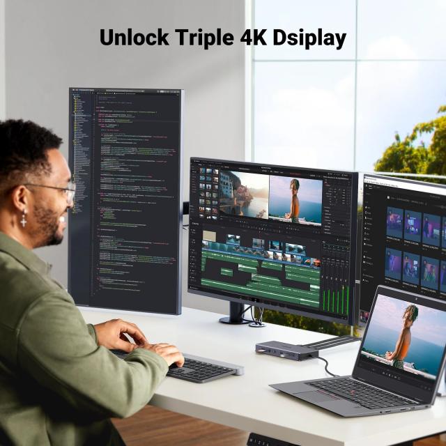 UGREEN USB C ドッキングステーション 13 in 1 4K トリプルディスプレイ デュアルHDMI 10Gbps USB C HUB 100W PD SD/TF 対応 MacBook Pro Air Dell XPS 輸入品_2