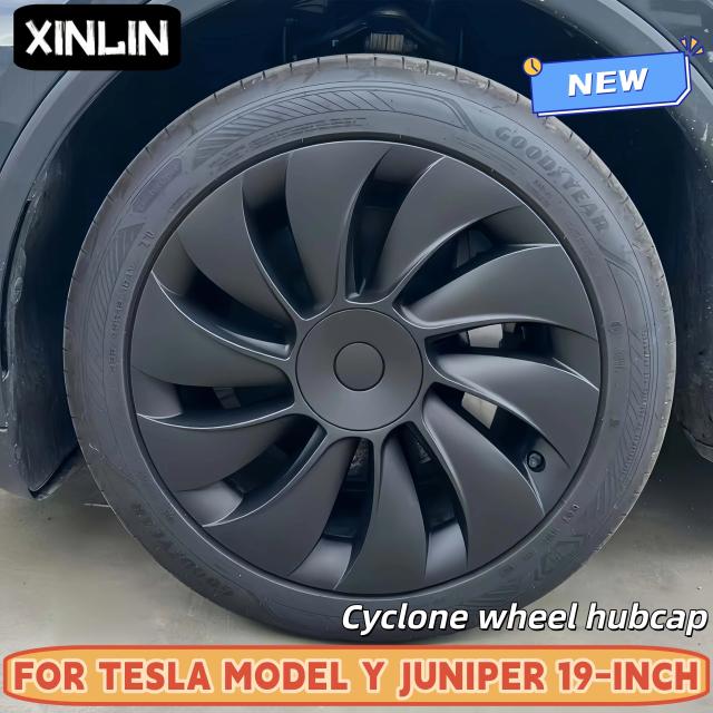 テスラ モデルY ジュニパー用 19インチ フルリム ホイールハブキャップ 4個セット - 自動車性能交換アクセサリー 輸入品