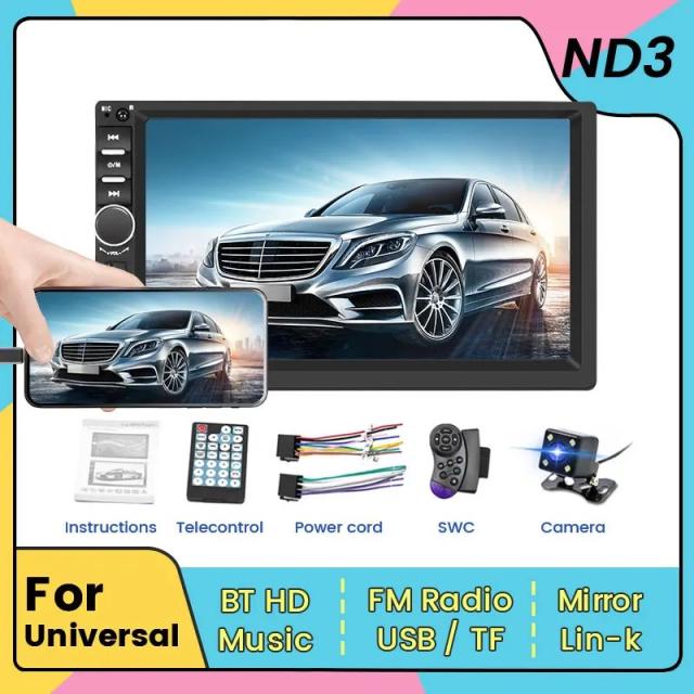 7018B カーステレオ FMラジオ 2DIN ユニバーサル カーマルチメディア MP5プレーヤー 7インチ タッチスクリーン ベンツ BMW VW キア プジョー アウディ スズキ 対応 輸入品